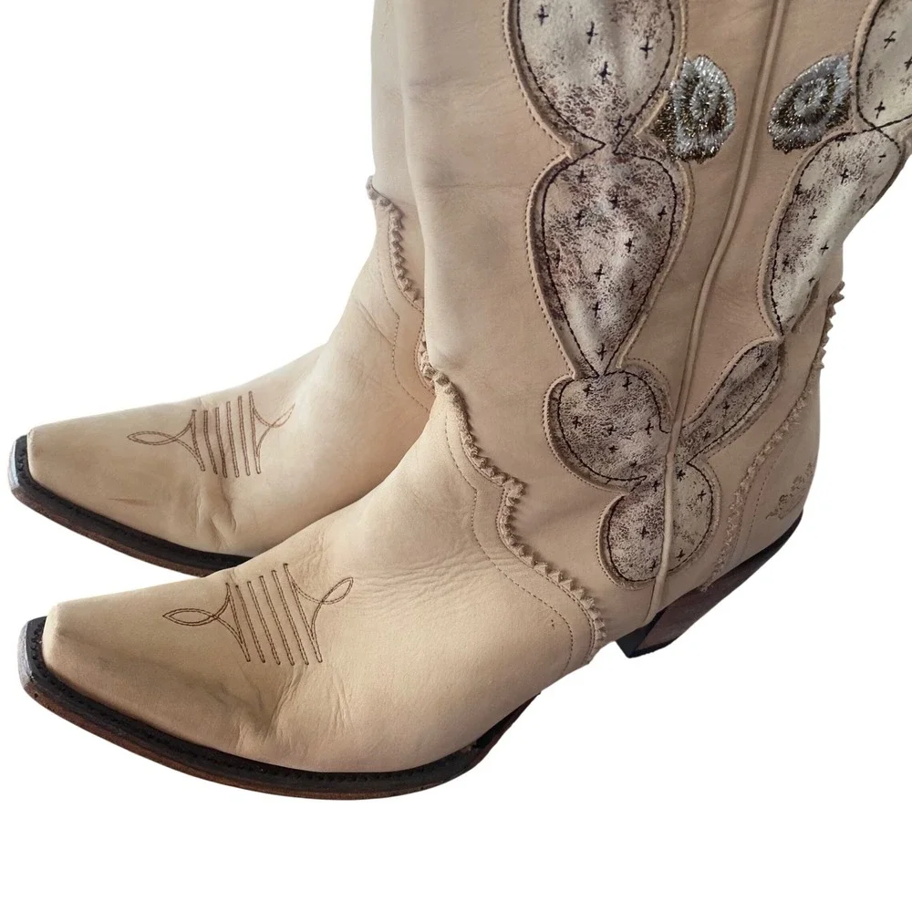 Junk Gypsy Lane Boots Hard To Handle OTK Western Embroidered Cactus Floral Boots